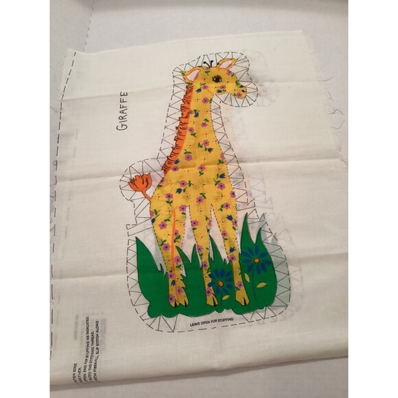 Vintage Sew It Yourself 18 Inch Giraffe Doll Pillow Stitch & Turn Craft Pattern - Picture 1 of 5